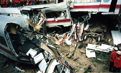 High-speed rail crash site, Eschede, Germany, 1998