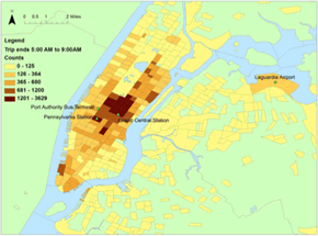 Density map #2 compiled from taxi GPS data.