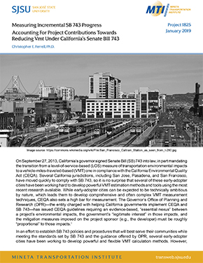 Measuring Incremental SB743 Progress: Accounting for Project Contributions Towards Reducing VMT Under California's Senate Bill 743