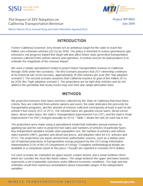 The Impact of ZEV Adoption on  California Transportation Revenue