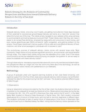 Robots Among Us: An Analysis of Community Perspectives and Reactions toward Sidewalk Delivery Robots in the City of San José