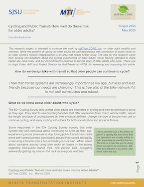 Cycling and Public Transit: How well do these mix for older adults?