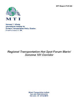 Regional Transportation Hot Spot Forum Marin/Sonoma 101 Corridor
