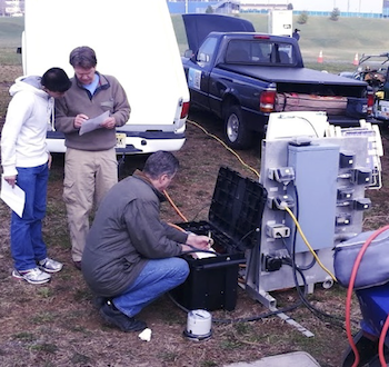 High school students working on project