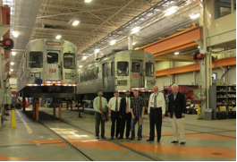 Leo Hanifin and colleagues visit Detroit transit facility