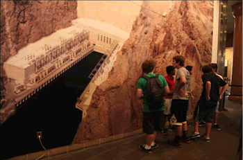 Students touring Hoover Dam.